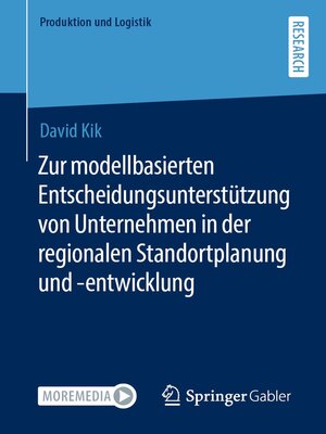 cover image of Zur modellbasierten Entscheidungsunterstützung von Unternehmen in der regionalen Standortplanung und -entwicklung